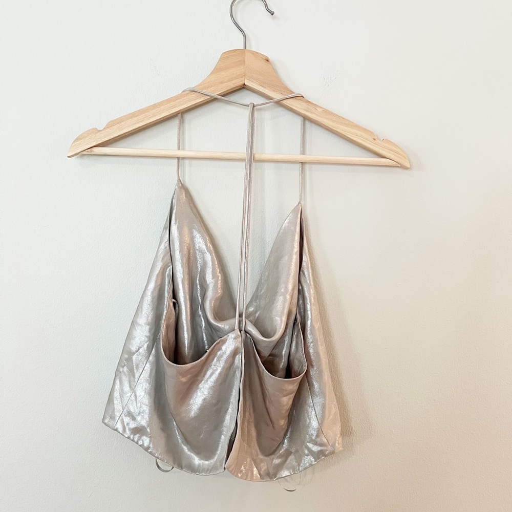 Zara Metallic Halter Top - Picture 2 of 5